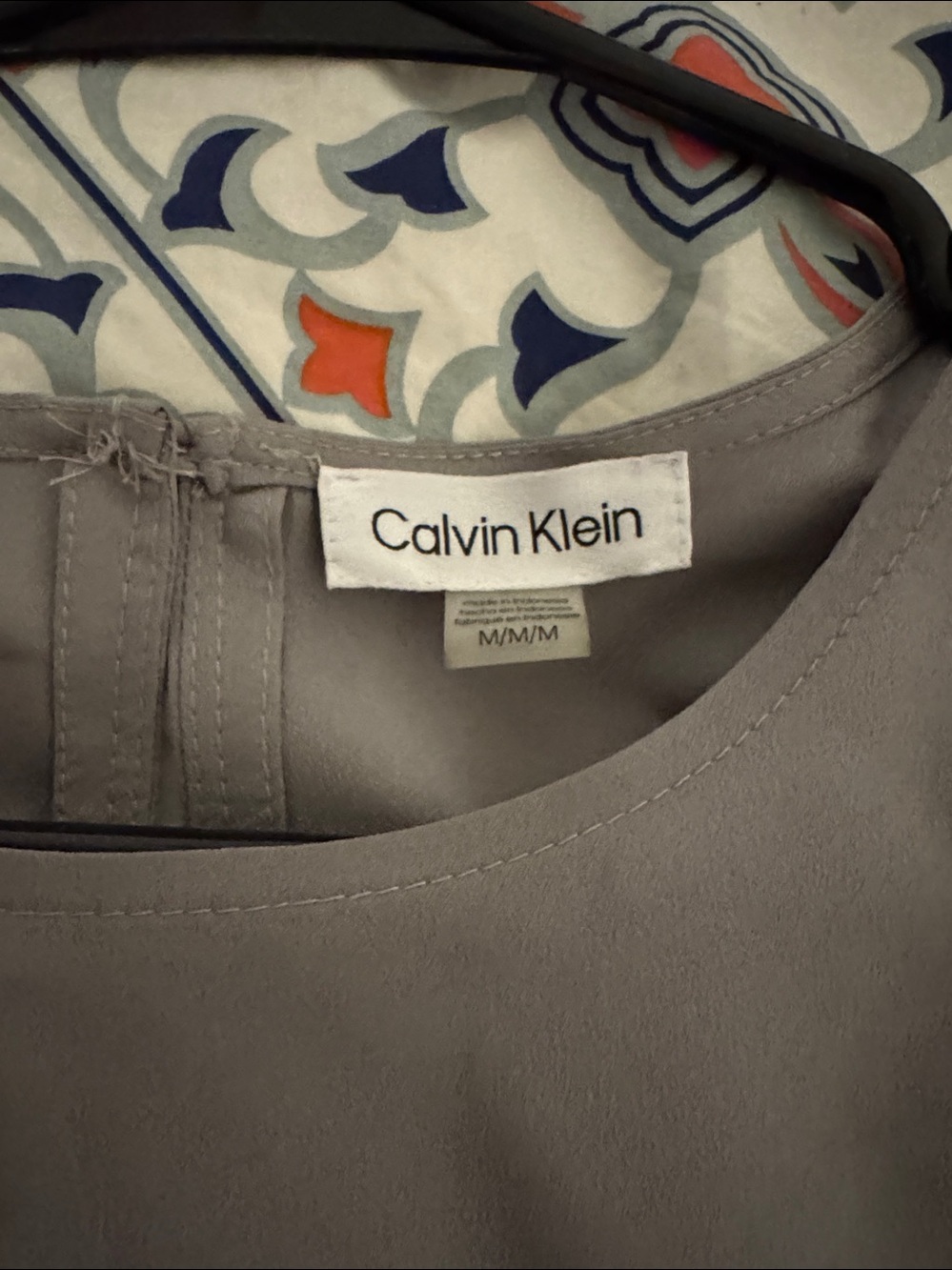 Calvin Klein Light Gray Puff Sleeve Blouse - Picture 3 of 7